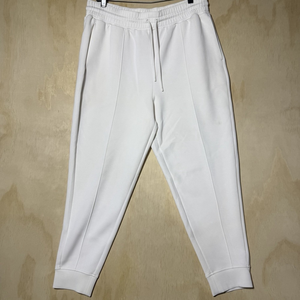 All In Motion Jogger Pants Mens Large White Athletic Sweatpants Travel Gym